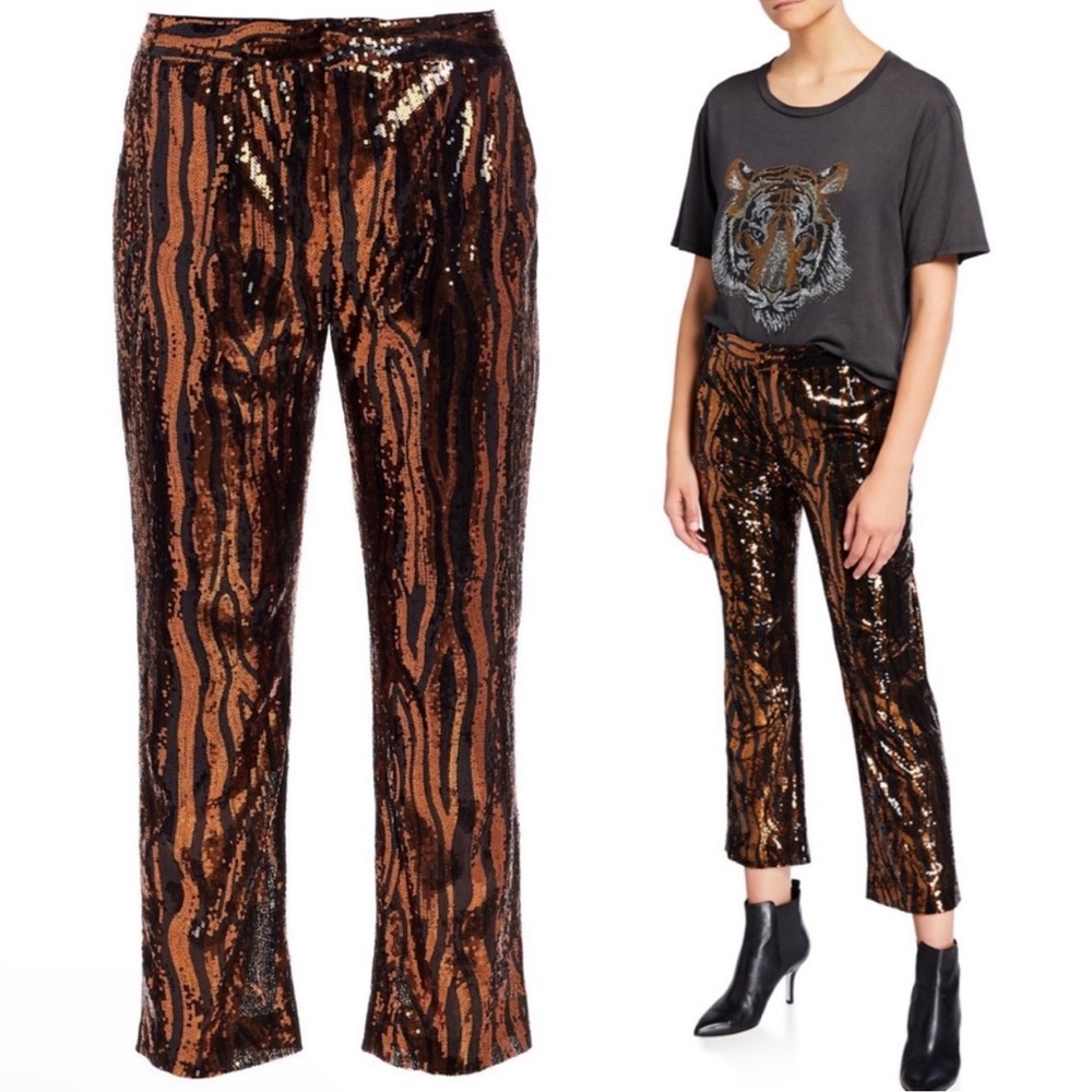 Le Superbe Sequin Chino Bengal Cropped Tiger Trousers Pants 4